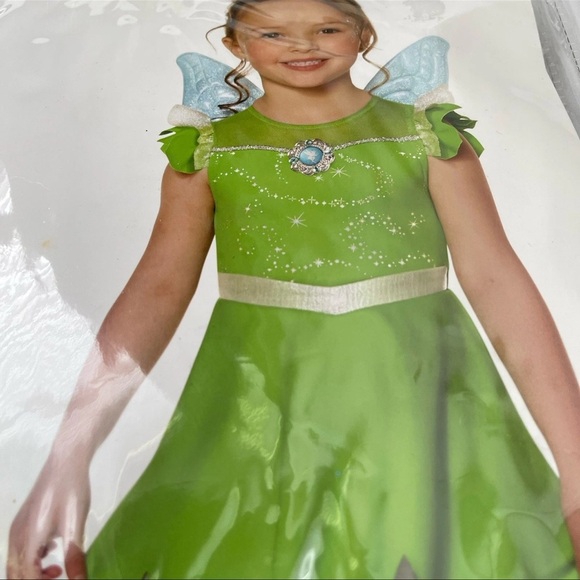 Disney's Tinker Bell Costume Toddler 2T Spirit Halloween Dress Wings Leggings - Picture 3 of 5